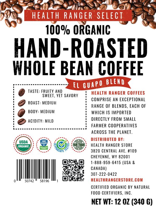 100% Organic Hand-Roasted Whole Bean Coffee Variety B (4-Pack) For Discount - Image 4