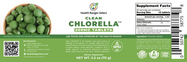 Clean Chlorella 200mg Tablets 2.5 oz (70 g) For Cheap - Image 2